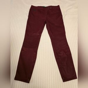 Sam Edelman wine color moto jeans size 12 with zippers and pockets, Vguc